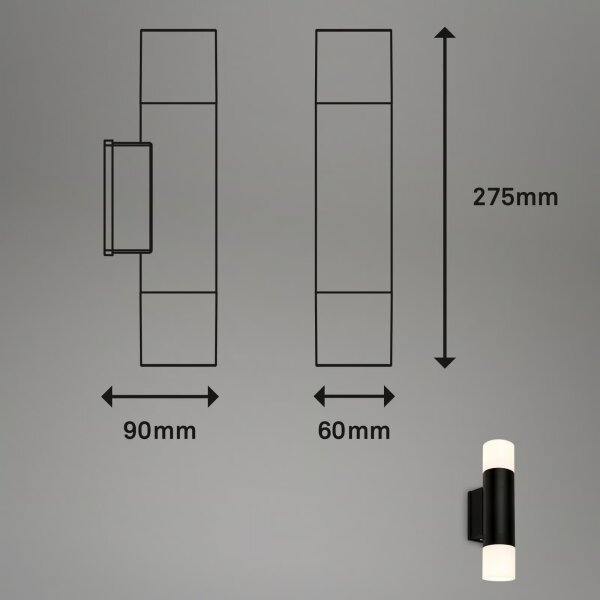 Briloner 2090025 - Applique LED da parete per esterni 2xGU10/4,8W/230V IP44