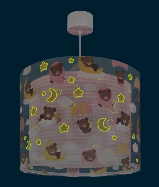 Dalber 41572S - Lampadario per cameretta BABY TEDDY 1xE27/15W/230V rosa