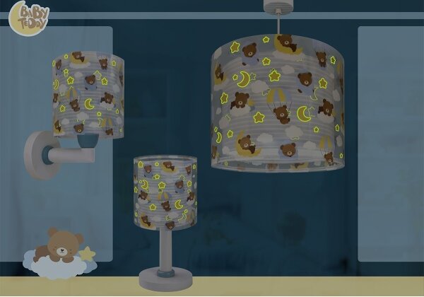 Dalber 41572T - Lampadario per bambini BABY TEDDY 1xE27/15W/230V blu