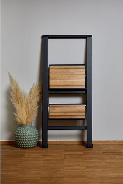 Scala pieghevole antiscivolo in alluminio nero Stepladder II. - Wenko
