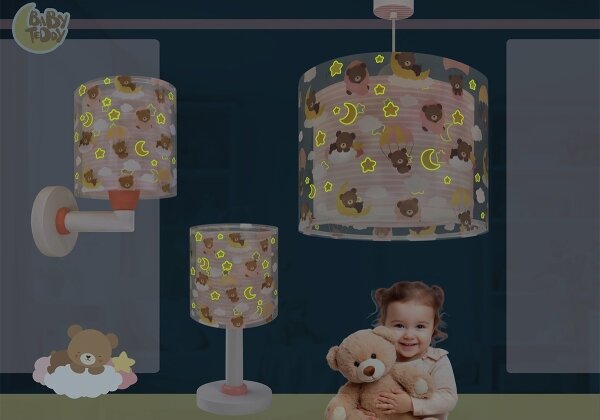 Dalber 41572S - Lampadario per cameretta BABY TEDDY 1xE27/15W/230V rosa