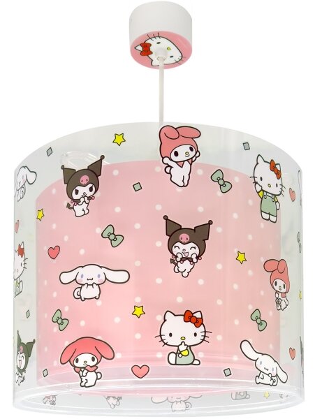 Dalber 41252 - Lampadario per bambini HELLO KITTY&FRIENDS 1xE27/15W/230V rosa