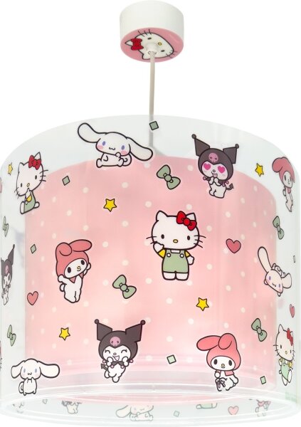 Dalber 41252 - Lampadario per bambini HELLO KITTY&FRIENDS 1xE27/15W/230V rosa