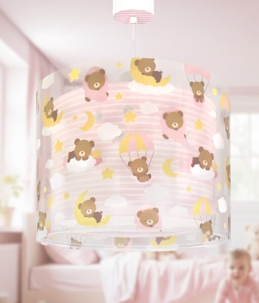 Dalber 41572S - Lampadario per cameretta BABY TEDDY 1xE27/15W/230V rosa
