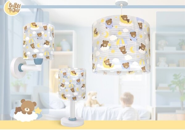 Dalber 41572T - Lampadario per bambini BABY TEDDY 1xE27/15W/230V blu