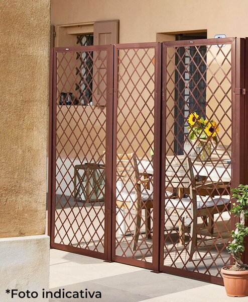 Set 2 Pezzi Traliccio Fisso con Cornice per Giardino Verdemax 180x90 cm in Metallo Corten