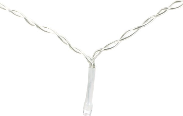 Aigostar - Catena luminosa natalizia a LED per esterni, 200 LED/8 funzioni, 3xAA, 5x2 m, IP44, bianco caldo