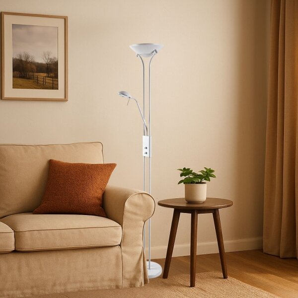 Brilagi - Lampada da terra dimmerabile SCARLETT 1xR7s/230W/230V + 1xG9/40W bianca