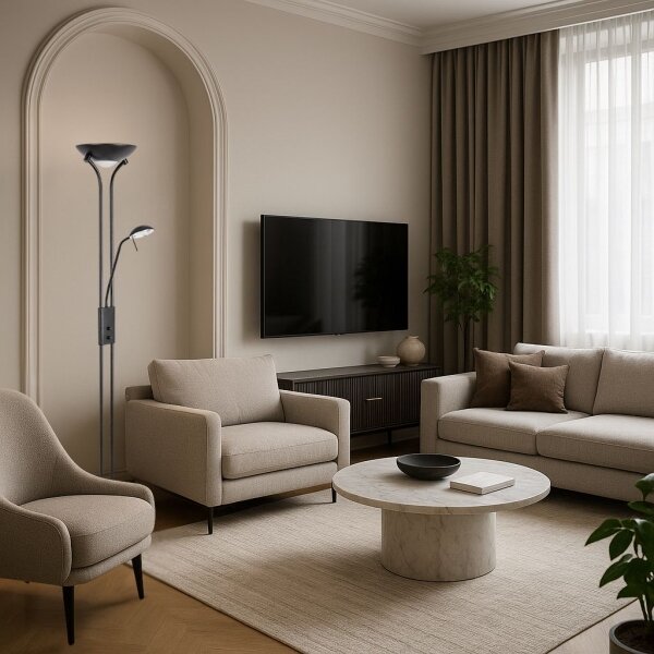 Brilagi - Lampada da terra dimmerabile SCARLETT 1xR7s/230W/230V + 1xG9/40W nera