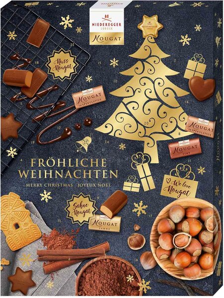 Calendario dell'Avvento al torrone Niederegger con praline di torrone finissime 500g