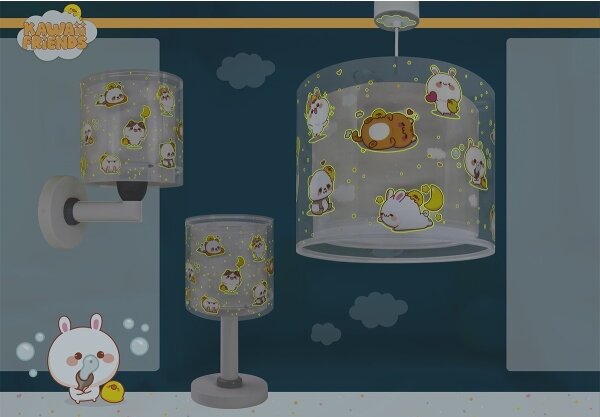 Dalber 41761E - Lampada da tavolo LED per bambini KAWAII FRIENDS 1xG4/4W/230V grigia