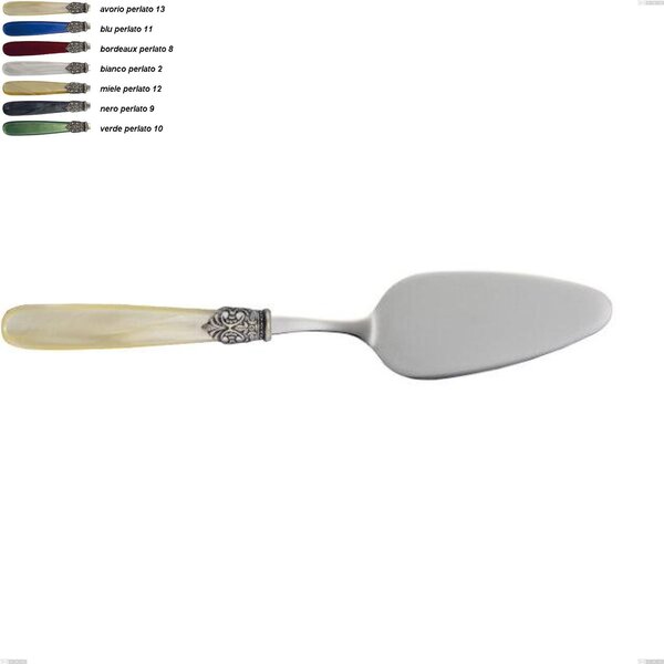 Pala torta georgian, Acciaio 18/10 AISI 304 Lucido manicatura acrilico perlato, lunghezza 271 mm