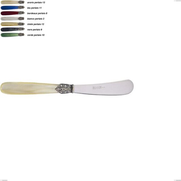 Spalmaburro georgian, Acciaio 18/10 AISI 304 Lucido manicatura acrilico perlato, lunghezza 181 mm