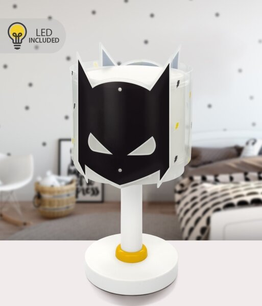 Dalber 61801N - Lampada LED per bambini DARK HERO 1xG4/4W/230V bianco/nero