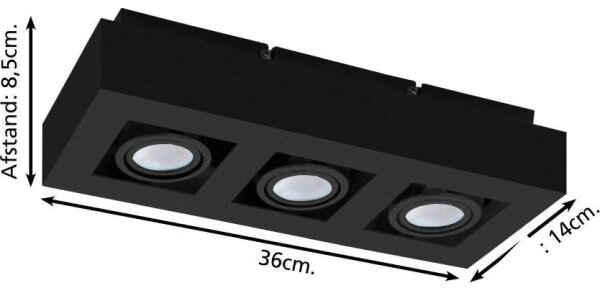 Eglo 31064 - Faretto LED MENDOZA 3xLED/4,7W/230V 3000K nero