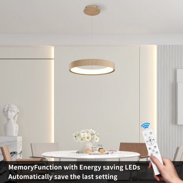Brilagi - Lampada a sospensione dimmerabile con cavo FALCON MODERN LED/30W/230V 40 cm beige + telecomando