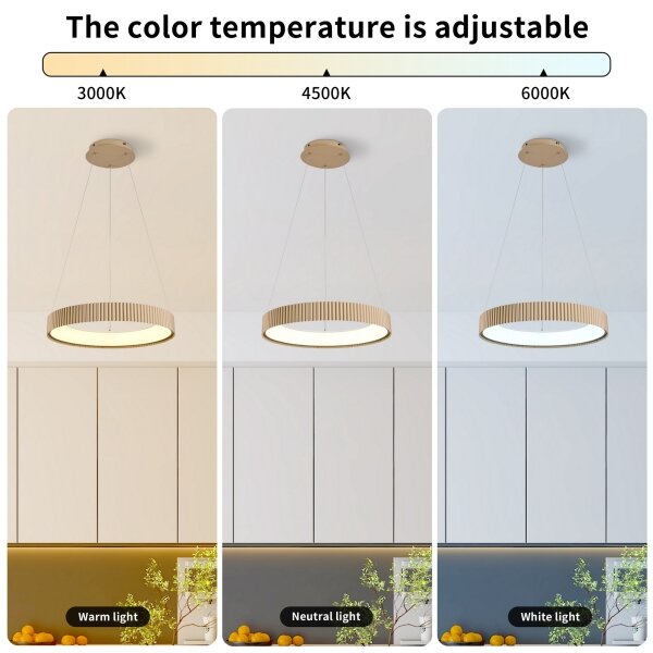 Brilagi - Lampada a sospensione dimmerabile con cavo FALCON MODERN LED/30W/230V 40 cm beige + telecomando