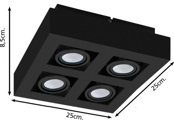 Eglo 31065 - Faretto LED MENDOZA 4xLED/4,7W/230V 3000K nero