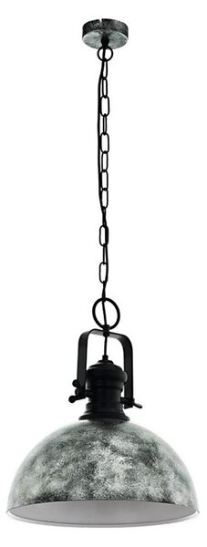 Eglo 79415 - Lampadario a catena SADDINGTON 1xE27/60W/230V grigio