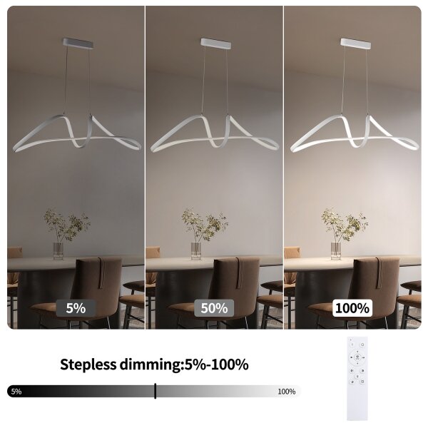 Brilagi-LED Lampadario dimmerabile a sospensione con cavo TWISTER LED/60W/230V 3000-6000K bianco + telecomando