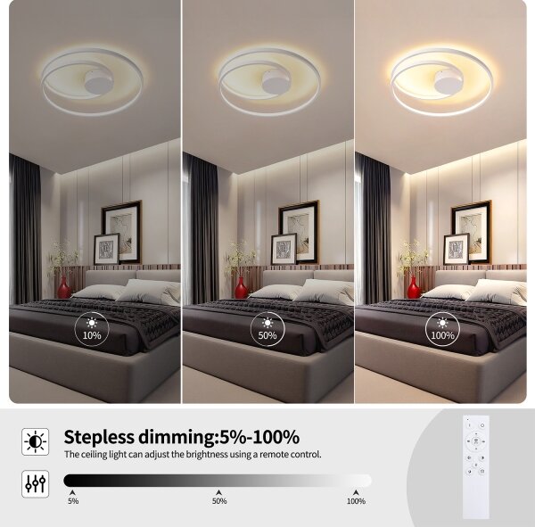 Brilagi- Plafoniera LED dimmerabile TWISTER LED/48W/230V diam. 50 cm bianco + telecomando