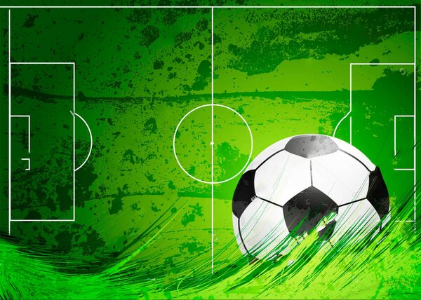 Carta da parati Pallone da calcio su un campo verde, Carta da parati popolare, Carta da parati popolare, u72784 - Tapeko.it
