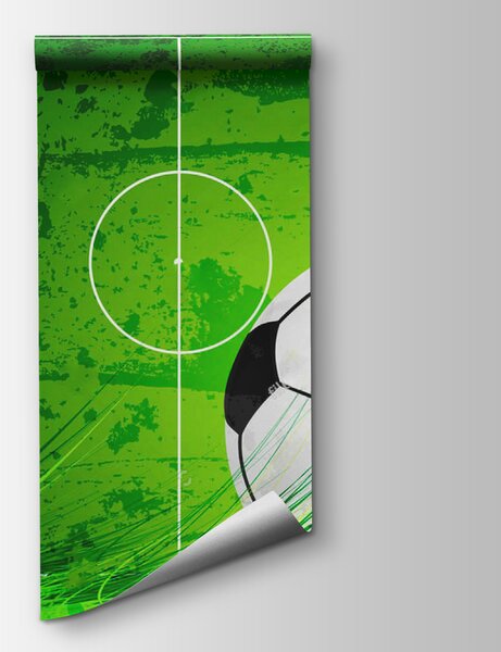 Carta da parati Pallone da calcio su un campo verde, Carta da parati popolare, Carta da parati popolare, u72784 - Tapeko.it