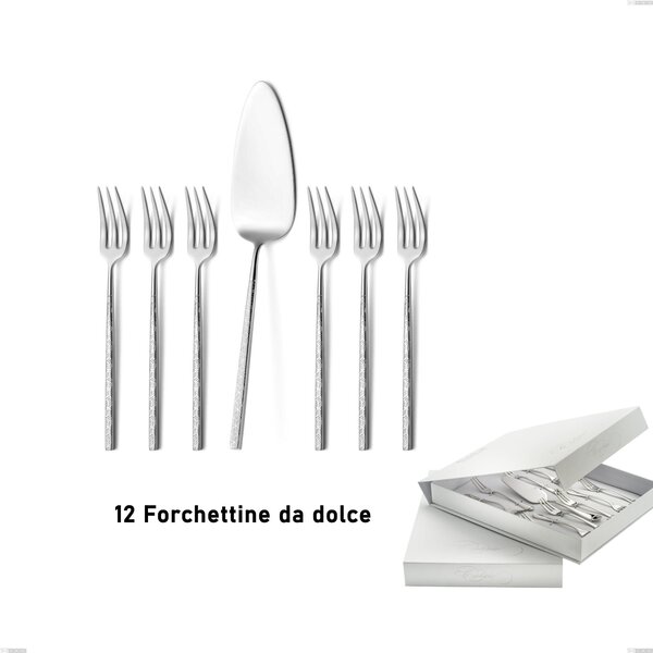 Confezione a libro 13 pezzi, forchettine pi� paletta dolce Kyoto Origami, Acciaio inox (Aisi 304) inox lucido