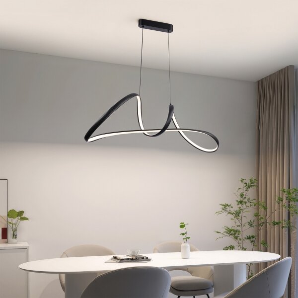 Brilagi-LED Lampada a sospensione dimmerabile su cavo TWISTER LED/60W/230V 3000-6000K nera + telecomando