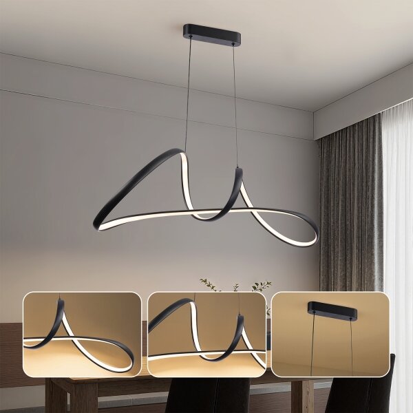 Brilagi-LED Lampada a sospensione dimmerabile su cavo TWISTER LED/60W/230V 3000-6000K nera + telecomando