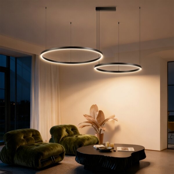 Brilagi - Lampadario dimmerabile a cavo LED PORTOFINO LED/98W/230V nero + telecomando
