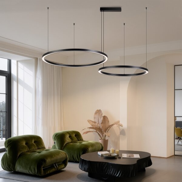 Brilagi - Lampadario dimmerabile a cavo LED PORTOFINO LED/98W/230V nero + telecomando