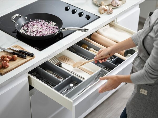 Organizzatore per cassetti variabili grigio Blox - Joseph Joseph