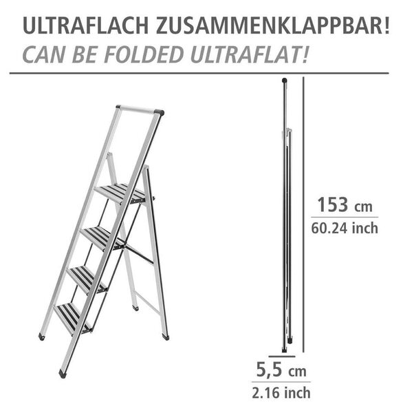 Scala a gradini pieghevole, altezza 153 cm - Wenko