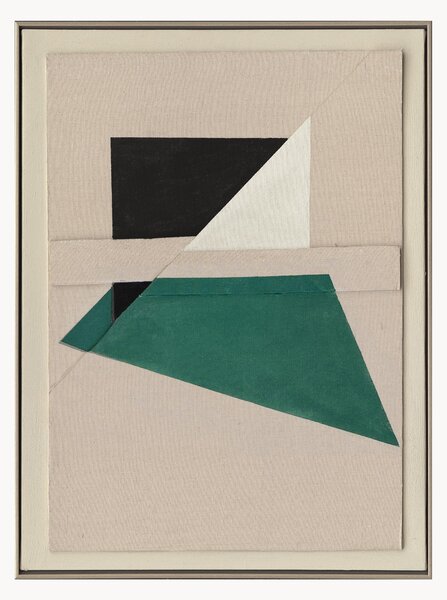 Quadro su tela dipinto a mano con cornice Green Shapes