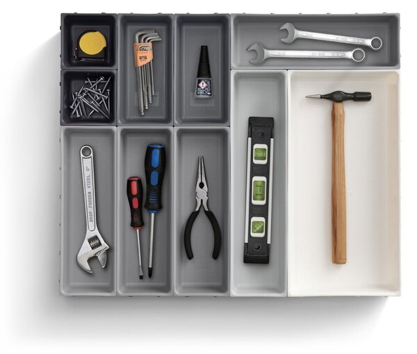 Organizzatore per cassetti variabili grigio Blox - Joseph Joseph
