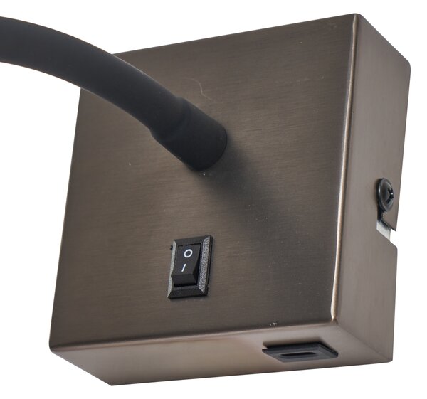 Set di 2 Applique Moderne Color Canna di Fucile con USB-C - Gosna