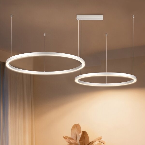Brilagi - Lampadario LED dimmerabile su cavi PORTOFINO LED/98W/230V argento + telecomando