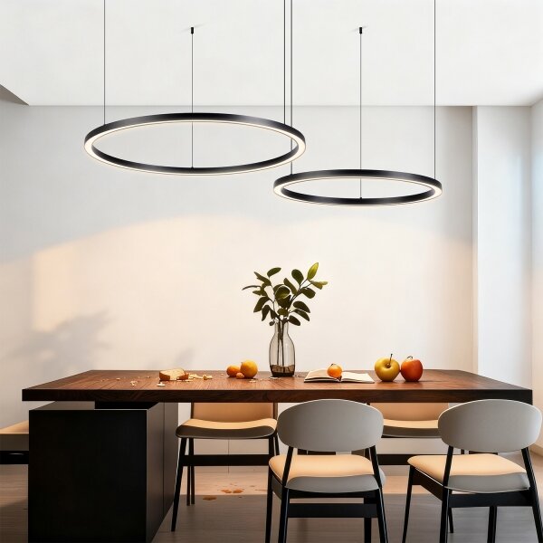 Brilagi - Lampadario dimmerabile a cavo LED PORTOFINO LED/98W/230V nero + telecomando