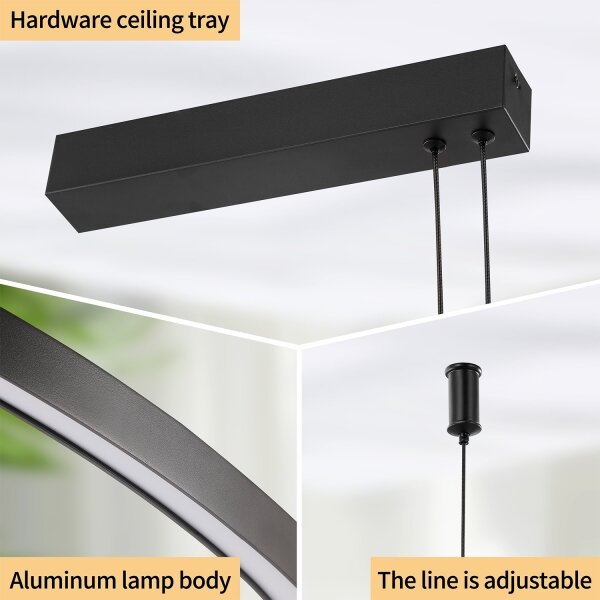 Brilagi - Lampadario dimmerabile a cavo LED PORTOFINO LED/98W/230V nero + telecomando