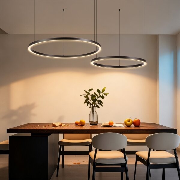 Brilagi - Lampadario dimmerabile a cavo LED PORTOFINO LED/98W/230V nero + telecomando