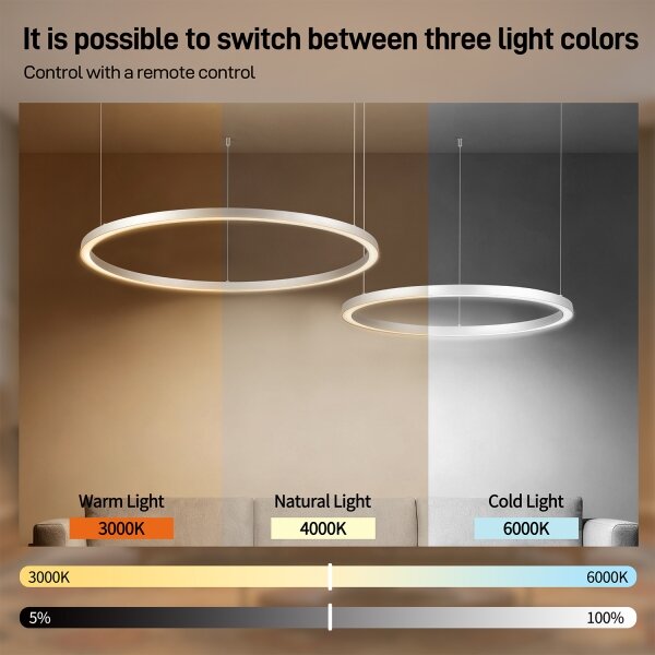 Brilagi - Lampadario LED dimmerabile su cavi PORTOFINO LED/98W/230V argento + telecomando