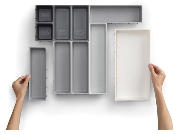 Organizzatore per cassetti variabili grigio Blox - Joseph Joseph