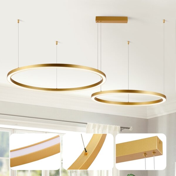 Brilagi - Lampadario LED dimmerabile su cavo PORTOFINO LED/98W/230V oro + telecomando