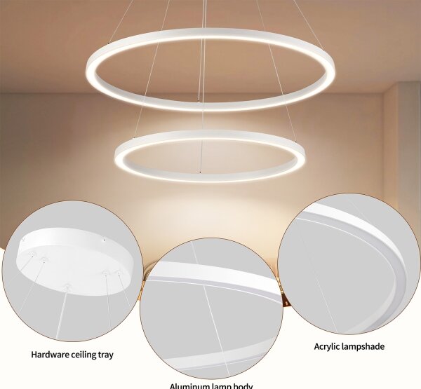 Brilagi - Lampadario LED dimmerabile a cavo PORTOFINO LED/98W/230V diam. 80 cm bianco + telecomando