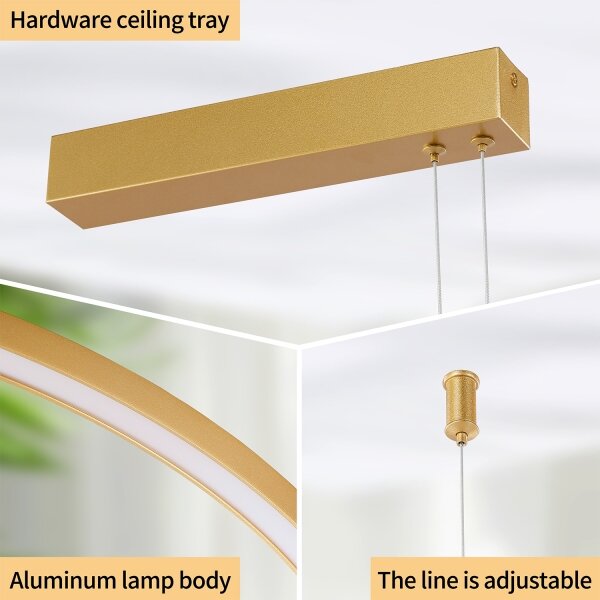 Brilagi - Lampadario LED dimmerabile su cavo PORTOFINO LED/98W/230V oro + telecomando
