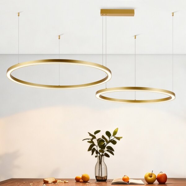 Brilagi - Lampadario LED dimmerabile su cavo PORTOFINO LED/98W/230V oro + telecomando