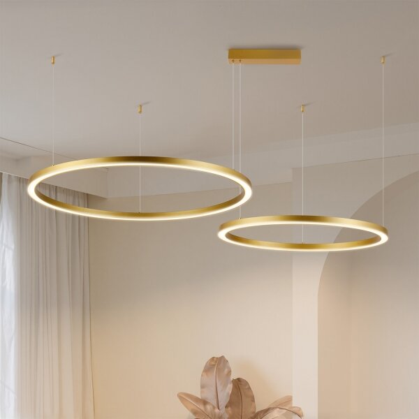 Brilagi - Lampadario LED dimmerabile su cavo PORTOFINO LED/98W/230V oro + telecomando