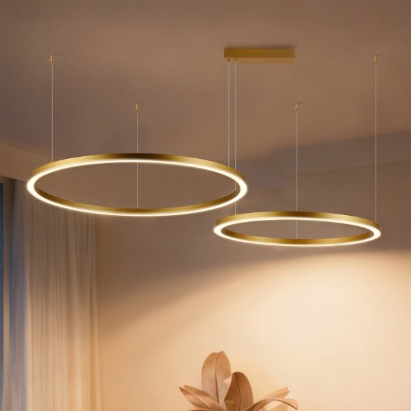 Brilagi - Lampadario LED dimmerabile su cavo PORTOFINO LED/98W/230V oro + telecomando