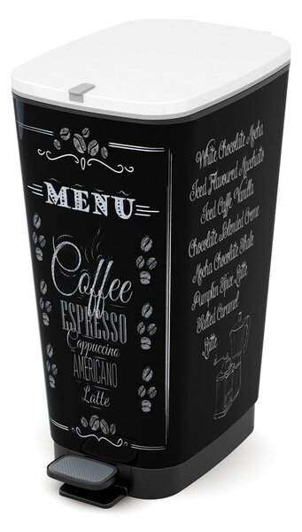 Cestino per la spazzatura nero in plastica con pedale 45 l Chic Bin L – KIS